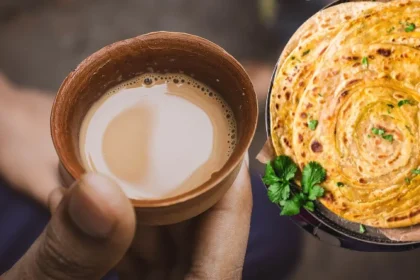 paratha with tea