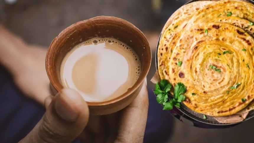 paratha with tea