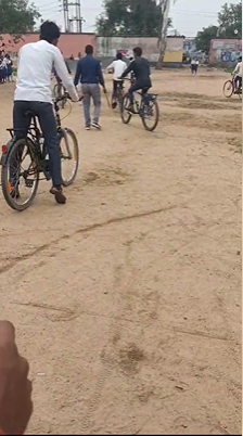 Cycle race 100, 200 meter race competition was organized