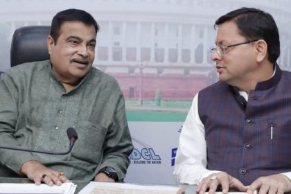 CM Dhami with Nitin Gadkari