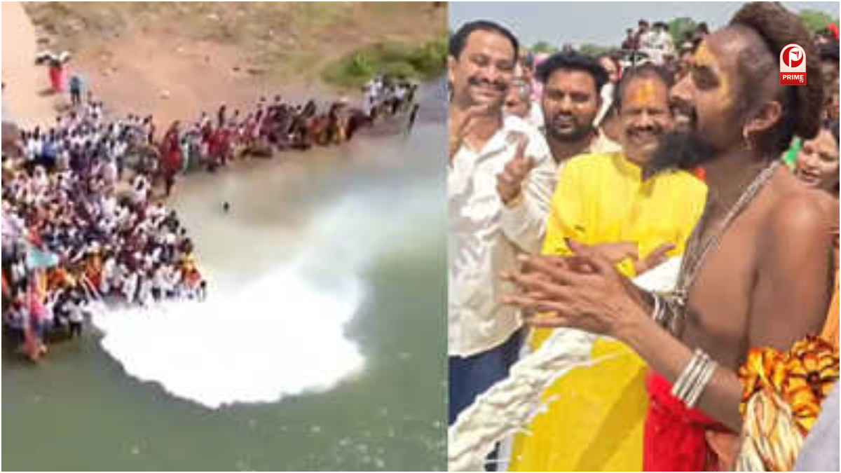 नर्मदा में बहाए गए 11,000 लीटर दूध