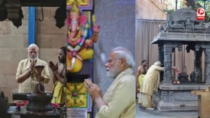 पीएम मोदी ने गणपति मंदिर में टेका माथा