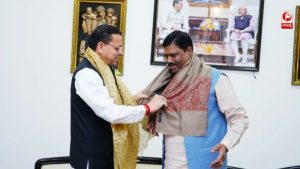 उत्तराखंड में CM धामी और अरविंद मेनन की मुलाकात