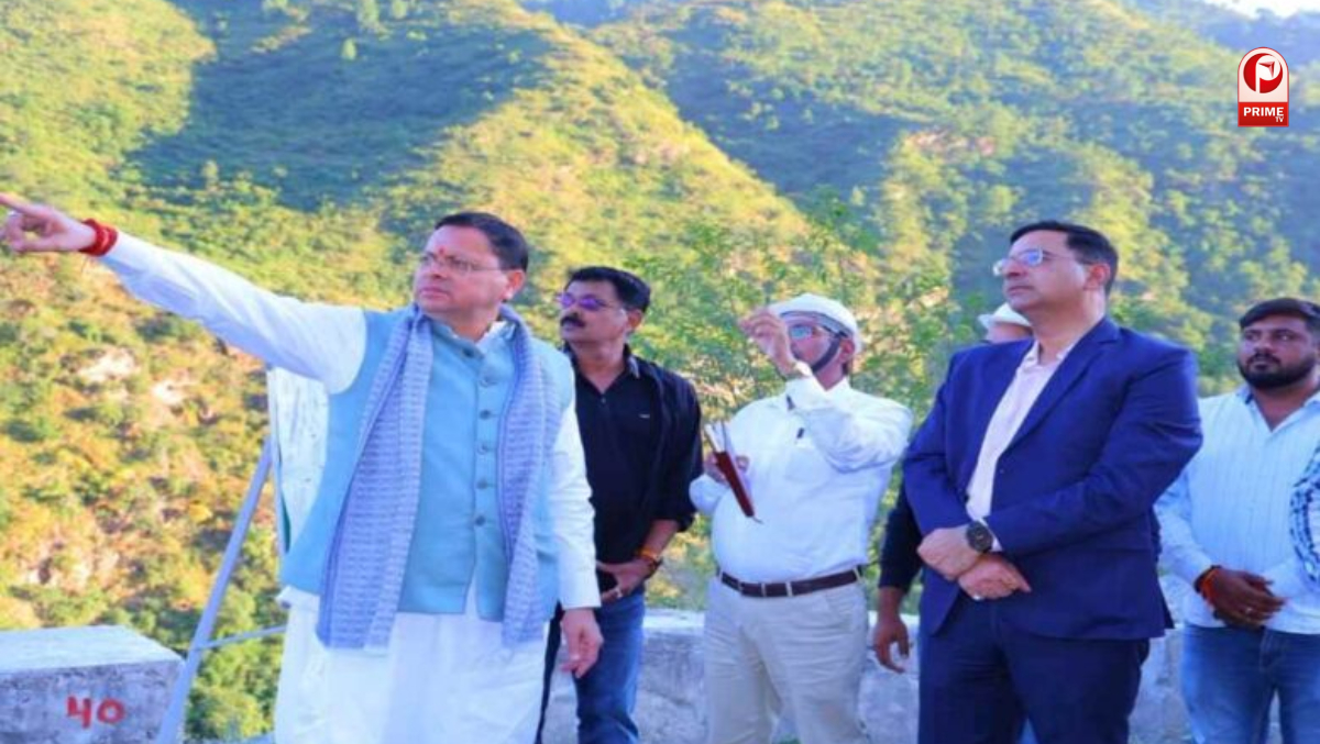 श्रीनगर-देवप्रयाग हाईवे पर सीएम धामी का निरीक्षण